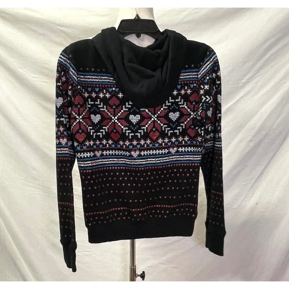 AEROPOSTALE Girls Black Multicolor‎ Hooded Sweater M